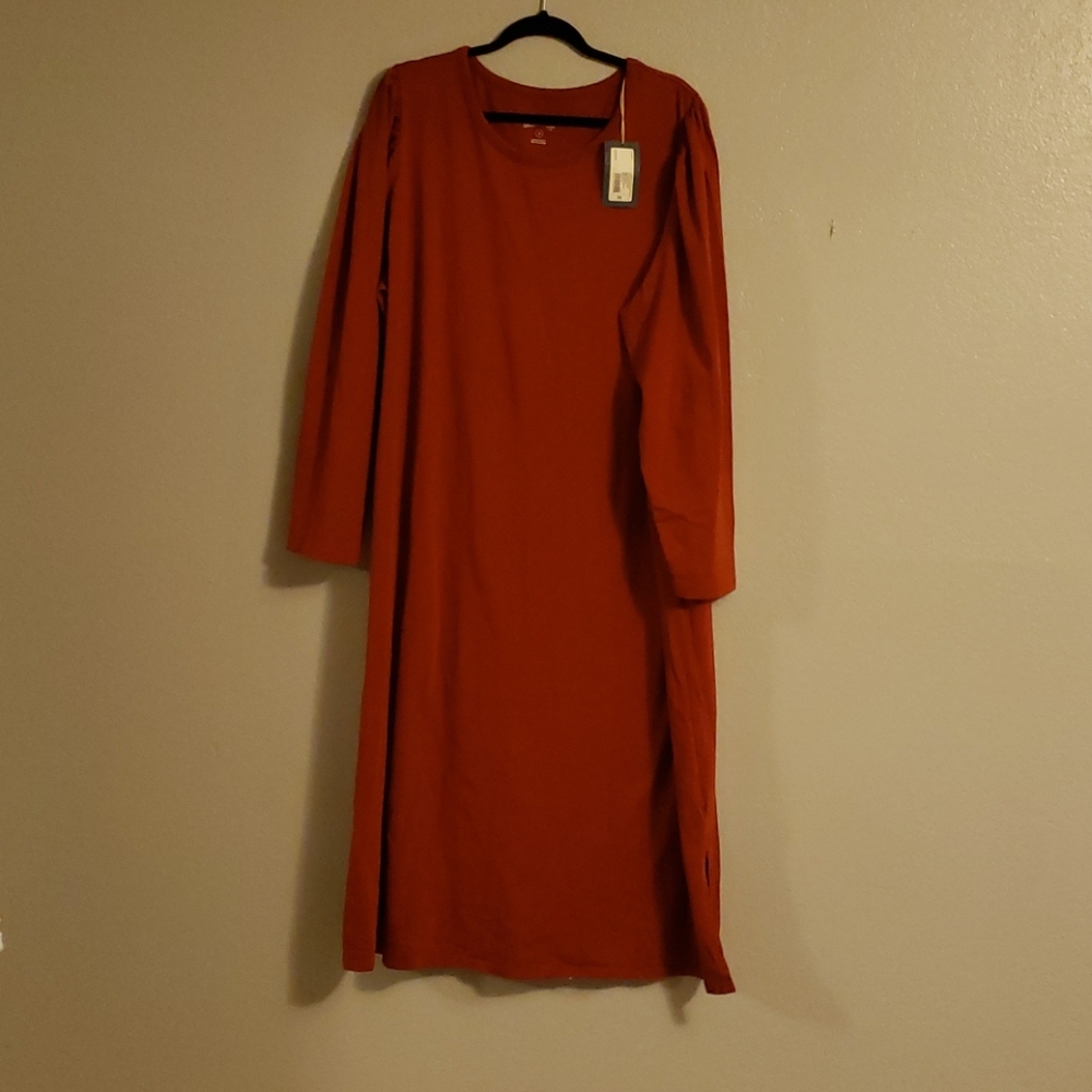 NWT Long sleeve Size 3X Dark Orange Dress